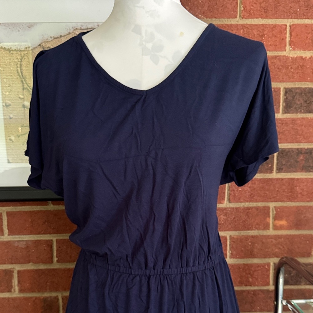 Chico's Deep Blue Tee Shirt Maxi Dress - Picture 2 of 8